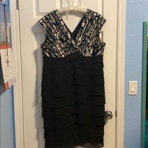 Black and white dress barn ruffled dress.